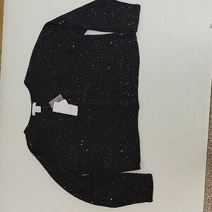 Design History oversize black sweater with sequins women's size small. New